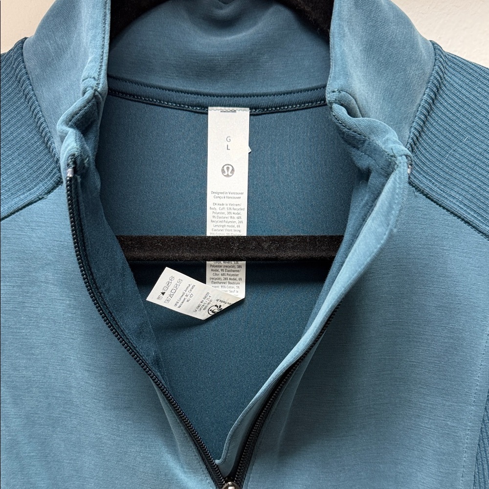 lululemon athletica  Zip-Up Sweater Jacket in Teal Blue